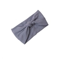 Fascia grigia in maglia con nodo per donna in tessuto a costine per acconciature - Grigio scuro