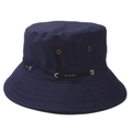 Detail of dark blue bucket hat with B5 SPIRIT logo tape and metal ventilation eyelets - One Size / Navy Blue