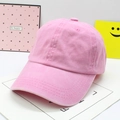 Pink washed cotton baseball cap for children with adjustable strap and vintage style - Pink