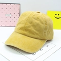 Classic bright yellow corduroy baseball cap for kids featuring a minimalist solid color design - Yellow