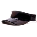 Glossy black sun visor hat for men and women with minimalist Korean baseball style - One Size / Black