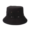 Detail view of black canvas bucket hat featuring metallic air vents and B5 SPIRIT webbing - One Size / Black