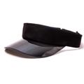 Visiera parasole unisex in PVC nero con cinturino in tessuto per spiaggia e attività all'aperto - Nero