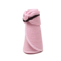 Detail of pink woven sun visor showing flexible roll-up design and elastic strap - One Size / Pink