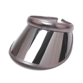 Dark gray metallic sun visor with a large reflective mirror brim for UV protection - One Size / Gray