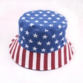 Dettaglio ravvicinato del motivo a stelle e strisce su un cappello da sole in cotone - Taglia unica / Fantasia 1 (Bandiera Americana)
