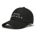 Gorra de béisbol clásica de algodón negro con bordado REAL FRIENDS y visera curva - Talla única / Negro