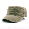 Gorra militar clásica de algodón lavado verde militar con costuras y ojales metálicos - Talla única / Caqui