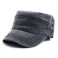 Gorra militar unisex de algodón lavado gris carbón con acabado vintage y ventilación lateral - Talla única / gris oscuro