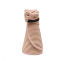 Rollable wide brim straw sun hat for women in light pink with black elastic strap - One Size / Dusky Pink