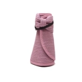 Portable pink-purple wide brim straw hat with bow, foldable sun protection beach visor - One Size / Light Purple
