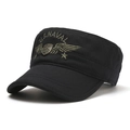 Berretto cadet nero con ricamo U.S. Naval e distintivo metallico Army sul davanti - Taglia unica / Nero