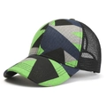 Modische Mesh Trucker Cap mit grün-blauem geometrischem Camouflage-Muster für Erwachsene - Einheitsgröße / Grün