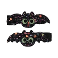 2er-Set Halloween Fledermaus-Haarspangen mit bunten Pailletten und grünen Augen für Partys - Fledermaus Entenschnabel-Clip (25761A)