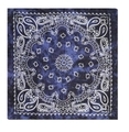 Navy blue tie-dye cotton bandana with white paisley pattern for outdoor sports - Navy Blue
