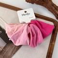 Detalle de cuatro gomas para el pelo en degradado rosa de tela de algodón elástica - Rosa (26071B)