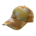 Unisex tie-dye baseball cap with orange and grey patterns and subtle golden glitter finish - Adult / Ginger Yellow