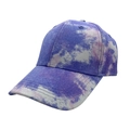 Purple and blue tie-dye baseball cap with silver glitter details for outdoor fashion - Adult / Purple