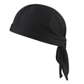 Breathable black mesh cycling headscarf bandana with adjustable long tie straps - Black