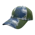 Detail of baseball cap featuring blue earth map print and shimmering glitter fabric finish - Adult / Teal