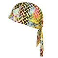 Holografisches Durag mit Fischschuppen-Muster, Metallic-Farbverlauf und langen Bändern - Erwachsene / Schillerndes Lilablau (4#)