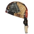 Détail d'un bandana pirate avec tissu respirant et motifs en spirale pour le sport - Adulte / Style Bobine Abstraite Patchwork Multicolore (6#)