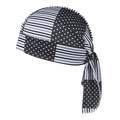 Pañuelo pirata transpirable para adultos con patrón de bandera americana en negro y gris - Adulto / Estampado de Estrellas y Franjas Negro Gris (5#)