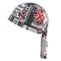 Dettaglio del cappello da pirata sportivo con stampe vintage di giornali e Union Jack - Adulto / Stile Bandiera Britannica Graffiti Giornale (2#)