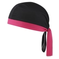 Dettaglio macro del tessuto a rete traspirante e delle cuciture del bandana sportivo - Adulto / Bordo Rosso Rosa