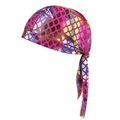 Outdoor cycling pirate hat durag with colorful fish scale patterns and metallic finish - Adult / Iridescent Pink Gold (5#)