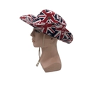 Unisex Anglerhut mit britischer Flagge im Vintage-Design und verstellbarem Kinnriemen - Erwachsene / Marineblau
