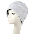 Silbergraue Slouch Beanie Strickmütze mit Faltenstruktur für Herren und Damen - L (58-60cm) / Beigegrau