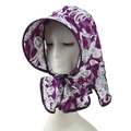 Chapeau de soleil respirant en dentelle violette avec large bord et protège-nuque - 55-58cm / Violet