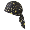 Zwarte wielren hoofddoek met gele sterpatronen en verstelbare band voor sportgebruik - Sterrenpatroon