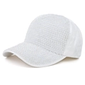 White baseball cap with iridescent pearl embellishments for women and children - 55-58cm / White