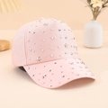 Berretto da baseball rosa con strass scintillanti e stelle argentate per moda donna - Taglia unica / Rosa