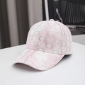 Pink and white lace embroidery baseball cap for women with breathable floral patterns - Pink