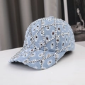 Cappellino da baseball in denim azzurro con strass argento e dettagli strappati - Taglia unica / Azzurro