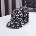 Berretto da baseball nero con stampa teschio bianca e occhi rossi in stile streetwear - Taglia unica / Nero