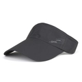 Detail view of breathable dark grey sun visor featuring lightweight mesh fabric and side lettering - L (58-60cm) / Alphabet / Dark Gray