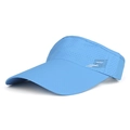 Light blue breathable open top sun visor hat with extended brim for sports and UV protection - L (58-60cm) / Alphabet / Blue