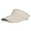 Close-up of the breathable mesh fabric and fine texture of the light beige sun visor hat - L (58-60cm) / Solid Color / Khaki