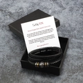Mehrlagiges schwarzes Lederarmband mit graviertem Magnetverschluss und Geschenkbox - Geschenkbox / An Meinen Sohn Karte / Edelstahl-Magnetverschluss