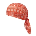 Vista dettagliata della bandana elastica rossa con fiocchi di neve per lo sport ciclistico - Fiocco di Neve Arancione