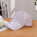 Breathable light purple lace floral embroidery baseball cap for women summer style - Adjustable / Purple