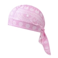 Nahaufnahme der rosa Paisley-Sport-Durag mit weißem Schneeflocken-Muster - Schneeflocke Rosa