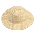 Classic wide brim straw sun hat handcrafted from natural wheat straw for summer sun protection - Round Top Minimalist Wide Brim Style (8#)