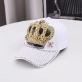 Gorra de béisbol blanca con corona y visera de perlas para protección solar - Talla única / Blanco