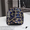 Berretto da baseball con paillettes leopardate blu e oro per protezione solare all'aperto - Regolabile / Leopardo Blu E Oro