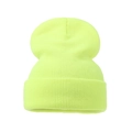 Unisex neon yellow ribbed knit beanie hat for winter outdoor warmth and fashion style - Adult / Neon Yellow